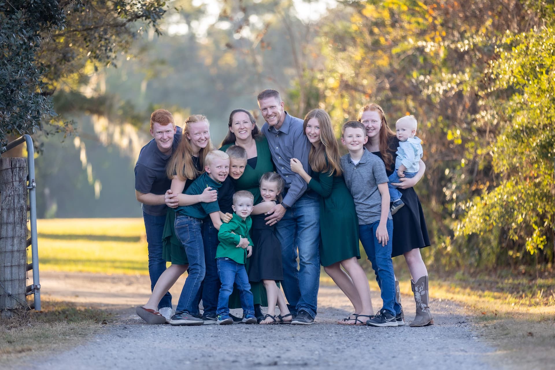 Teaching Elder Daniel Kendall with his wife Lydia and their ten children